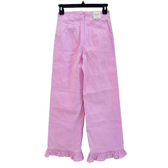 Anthropologie Colette Magic Fabric Ruffled Crop Wide-Leg Pants Maeve Womens 25 - Picture 4 of 11